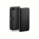 iPhone 6/7/8/SE Book Flip Case Black Leather Wallet