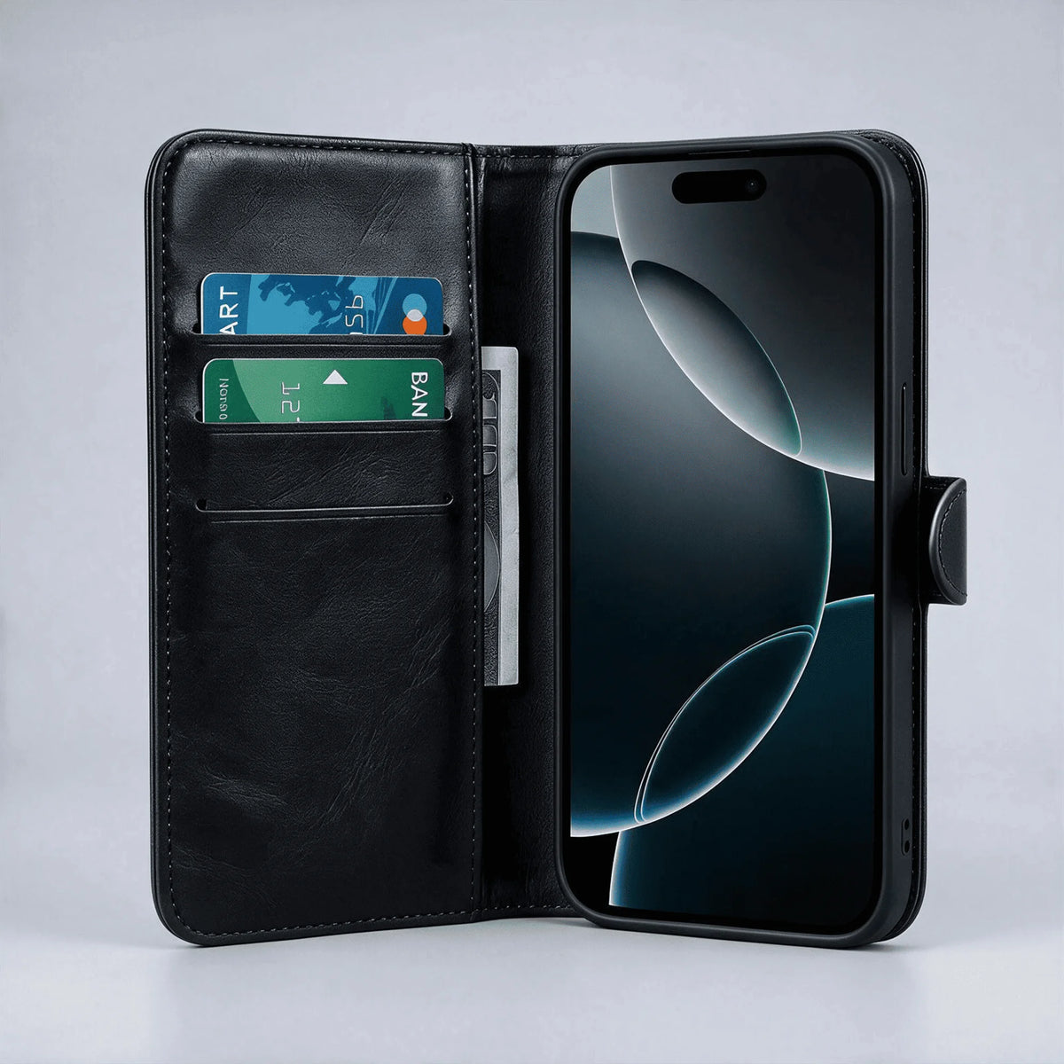 iPhone 16 Series Book Flip Case Leather Wallet