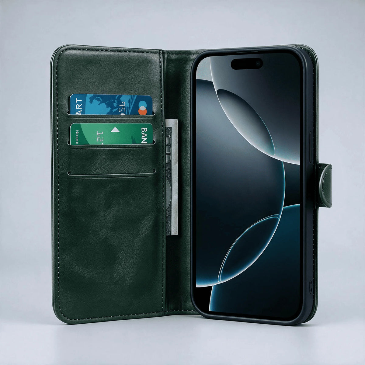 iPhone 16 Series Book Flip Case Leather Wallet