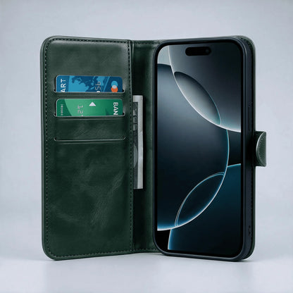 iPhone 16 Series Book Flip Case Leather Wallet