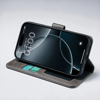 iPhone 16 Series Book Flip Case Leather Wallet