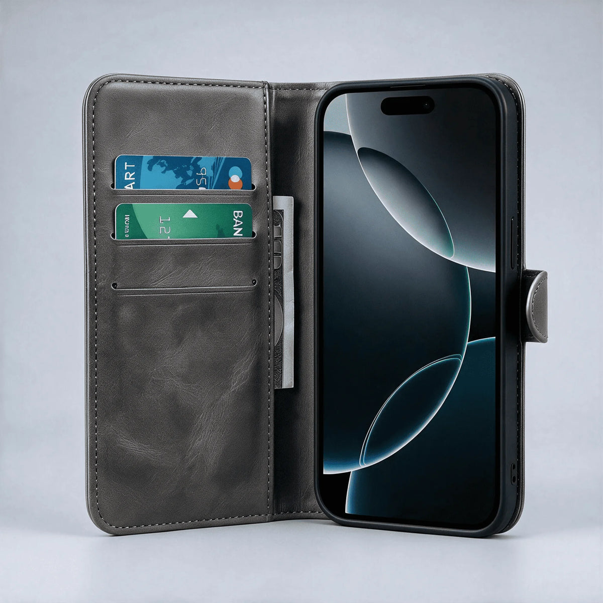 iPhone 16 Series Book Flip Case Leather Wallet