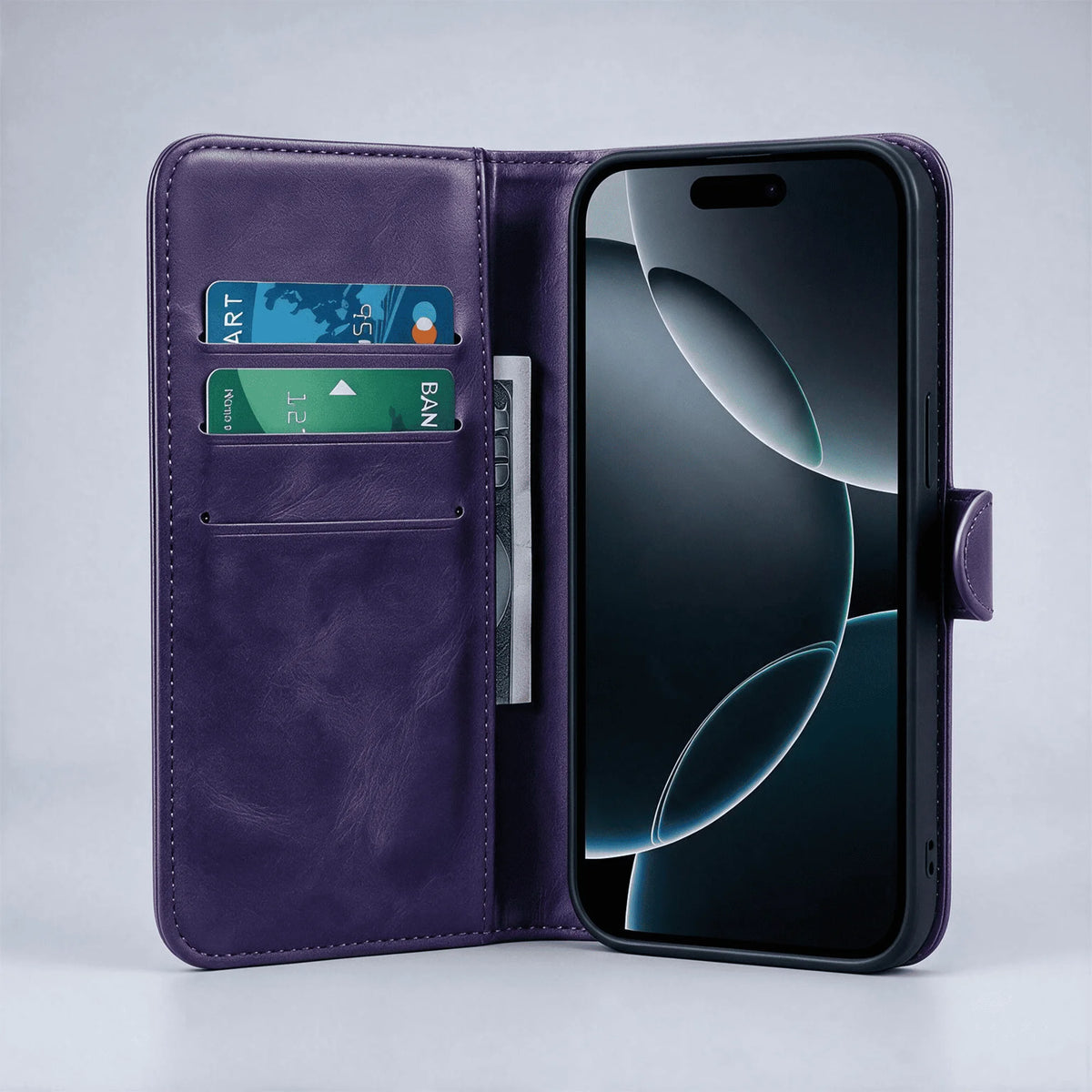 iPhone 16 Series Book Flip Case Leather Wallet