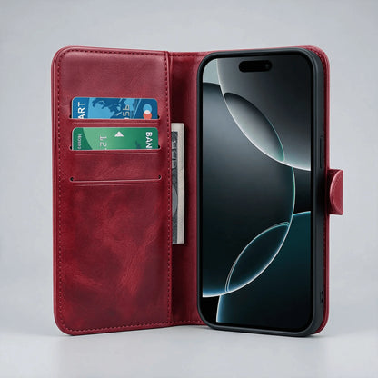 iPhone 16 Series Book Flip Case Leather Wallet