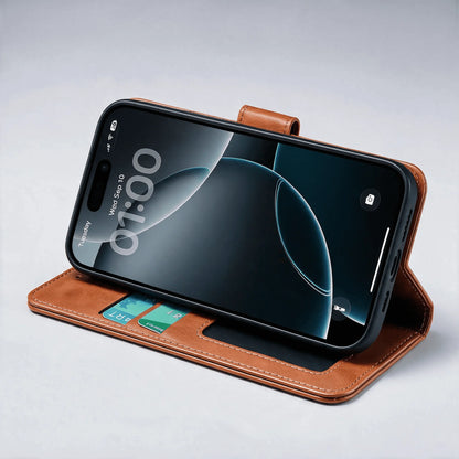 iPhone 16 Series Book Flip Case Leather Wallet