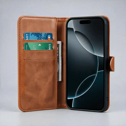 iPhone 16 Series Book Flip Case Leather Wallet