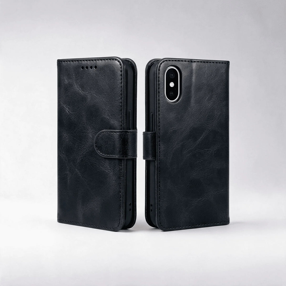 iPhone X / XS / XR / XS Max Book Flip Case Leather Wallet