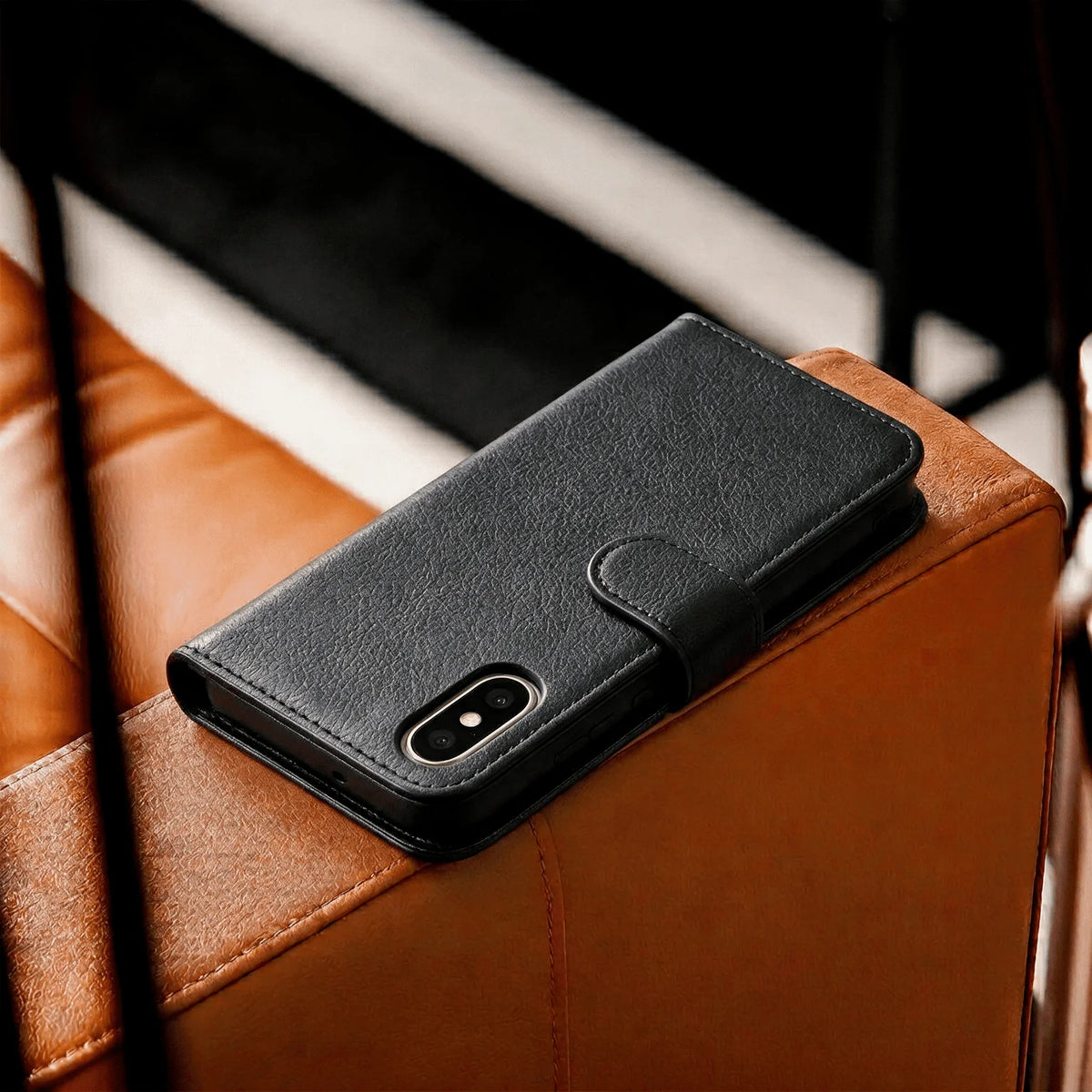 iPhone X / XS / XR / XS Max Book Flip Case Leather Wallet