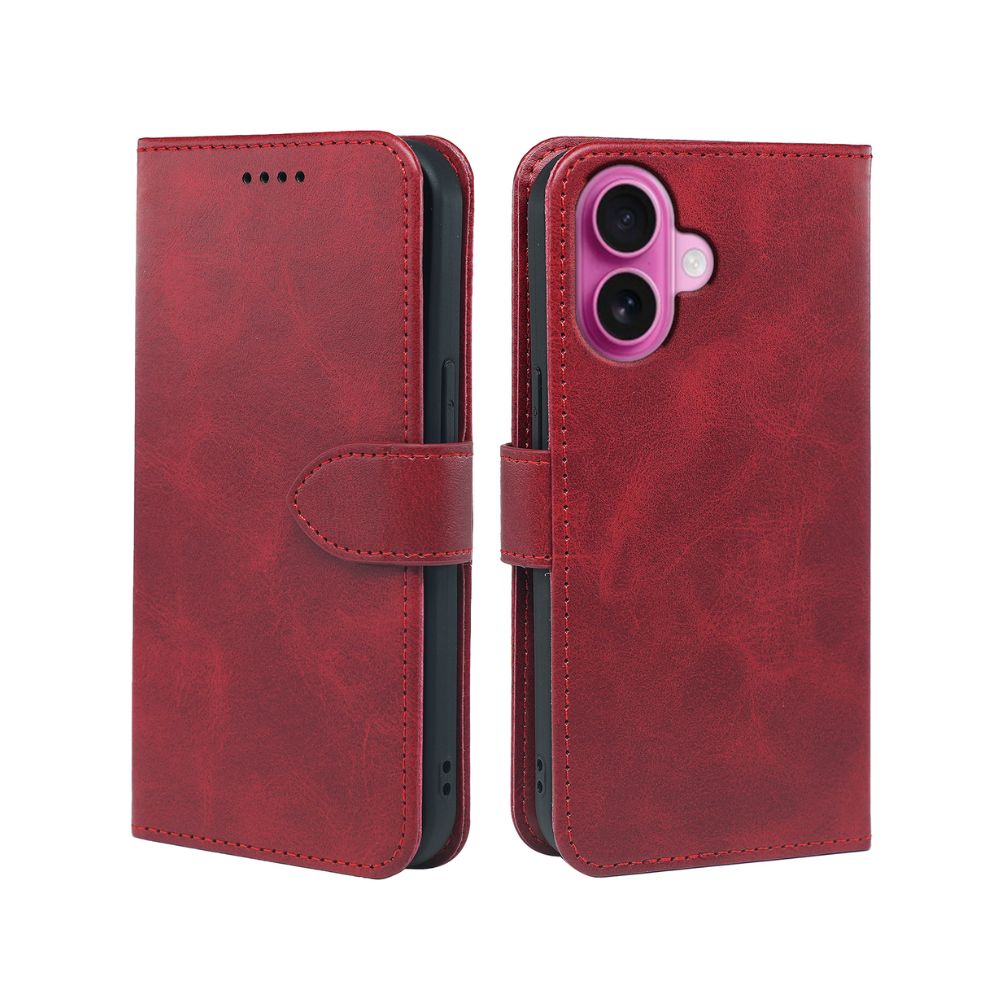 iPhone 16 Series Book Flip Case Leather Wallet