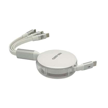 USB C 3 in 1 100W 1.2M Retractable Fast Data Charging Cable VD-DCA08
