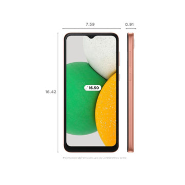 Samsung Galaxy A03 Core in Bronze, front view showing 6.5-inch HD+ display