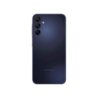 Galaxy A15 128GB Blue Black front and back view