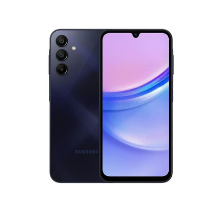 Galaxy A15 128GB Blue Black front and back view