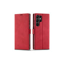 Samsung Galaxy S24 Ultra Book Flip Case Red Leather Wallet