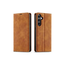 Samsung Galaxy S21 Plus Book Flip Case Brown Leather Wallet