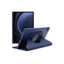 Universal 7 Inch Book Flip Tablet Case Navy Leather Wallet