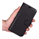 Samsung Galaxy S6 Book Flip Case Black Leather Wallet