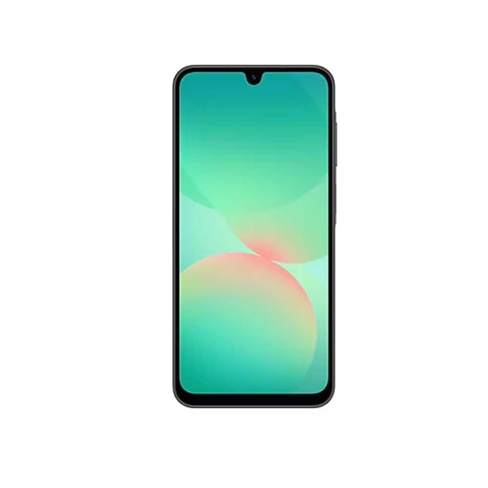 Galaxy A26 with charging cable and accessories