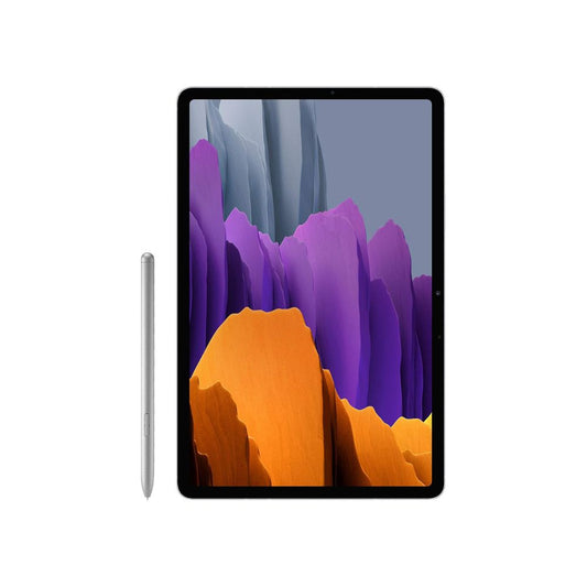 Tablet with stylus on a white background