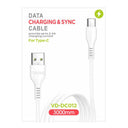 USB A to C 3 Metre Charging Data Cable